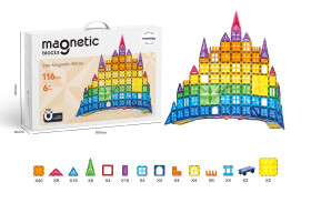 Mamido Magnetická stavebnice 116 dílů Diamond Castle MT1502