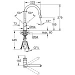 GROHE - Minta Dřezová baterie s výsuvnou sprškou, chrom 32321002