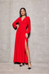 Dlouhé šaty SUK0420 188244 červené - Roco Fashion 40