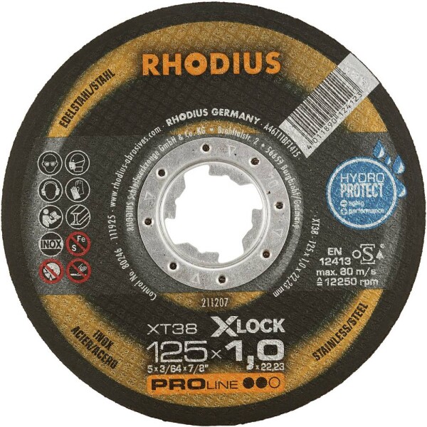 Rhodius XT38 X-LOCK 211207 Řezný kotouč 25 ks nerezová ocel, ocel
