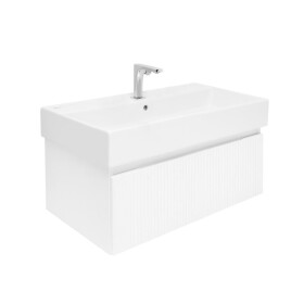 Koupelnová skříňka s baterií a umyvadlem SAT Evolution 1 78x30x44,8 cm bílá mat SATEVO80WMU2BA SATEVO80WMU2BA