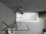 MEXEN/S - Next vanová zástěna FIX 70x150, černý dekor, růžové zlato 895-070-000-00-77-60