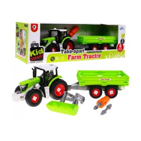 Mamido Konstrukční traktor s přívěsem zelený