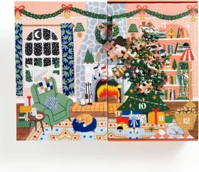 GALISON Puzzle Adventní kalendář Doma na Vánoce