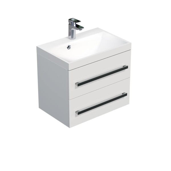 Koupelnová skříňka s umyvadlem SAT Cube Way 60x40 cm bílá lesk CUBE260ZBL CUBE260ZBL