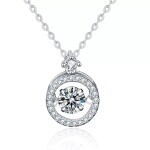 Royal Fashion stříbrný náhrdelník HA-XMZ011-SILVER-MOISSANITE-ZIRCON