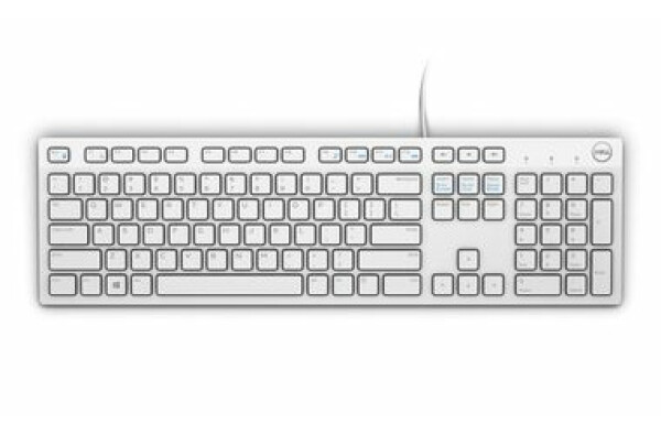 DELL KB-216 UK bílá / Multimediální klávesnice / USB (580-ADHT)