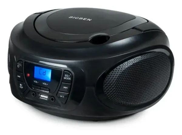 Bigben CD62NUSBBT černá / Přenosný CD přehrávač / MP3 / FM / BT / 4x LR14 (8bcd62nusbbt)