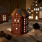 KÄHLER Porcelánový svícen Gingerbread Lighthouse Large, hnědá barva, keramika