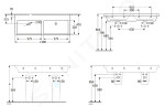 VILLEROY & BOCH - Subway 3.0 Dvojumyvadlo nábytkové 1300x470 mm, bez přepadu, bez otvoru pro baterie, CeramicPlus, Stone White 4A71D3RW