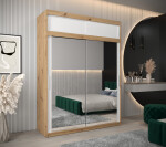 Šatní skříň Abi T3 s nástavcem Barva korpusu: Černá, Rozměry: 150 cm, Dveře: Černá