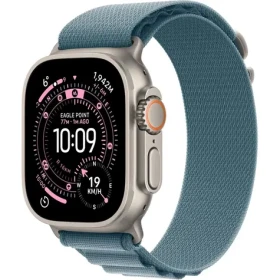 Apple Watch Ultra 3 (2025) GPS+Cellular 49mm Titanové tělo - Světle modrý alpský tah (M) / 145-190mm (MEWM4QC/A)