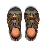 Chlapecké sandály KEEN SEACAMP II CNX dark olive/gold flame - 38