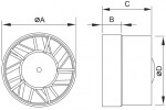 MEXEN - ZXR 100 koupelnový ventilátor do potrubí, bílá W9607-100-00