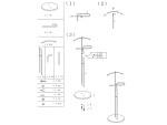 Němý sluha, výška 110 cm, masiv kaučukovník,moření světlá třešeň, kov chrom, nos