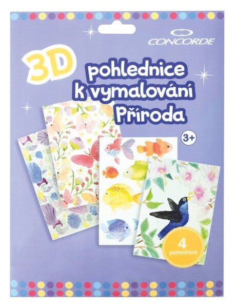 3D pohlednice k vymalování Příroda