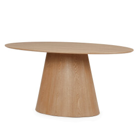 Oválný jídelní stůl 160x90cm, dýha, dub HT-L3523 OAK
