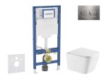 GEBERIT - Duofix Set předstěnové instalace, klozetu Arkas I a sedátka softclose, tlačítko Sigma20, nerez SANI11CA6174