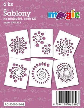 Magic šablony papírové sada M1 Spirály 6 ks