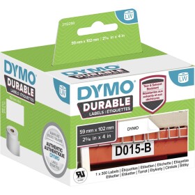 DYMO 2112290 etikety v roli 102 x 59 mm polypropylenová fólie bílá 300 ks trvalé univerzální etikety, Adresní nálepky