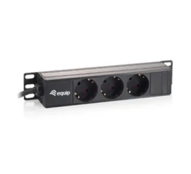 Equip 10" černá zásuvková lišta / PDU / 1U / SCHUKO - 3x CEE 7/5 / 16 A / 3500 W (333302)