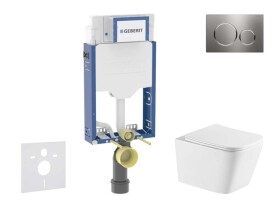 GEBERIT - Kombifix Set předstěnové instalace, klozetu Arkas I a sedátka softclose, tlačítko Sigma20, nerez SANI15CA6112