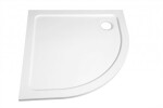 AQUALINE - TECMI sprchová vanička z litého mramoru, čtvrtkruh 80x80x3cm, R55 PQ558