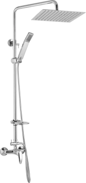 JB Sanitary Sprchová sestava s baterií MIRAM s horním vývodem, 20x20cm, s příslušenstvím SM 61 011 05 1