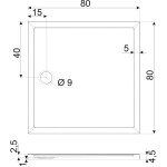KERRA - Vanička čtvercová David Slim 80 (černý, struktura) 5907548118158