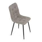 Židle jídelní, šedá látka cowboy, nohy černý kov