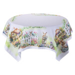 Středový ubrus s potiskem ZAJÍČCI V ZAHRADĚ 85 x 85 cm