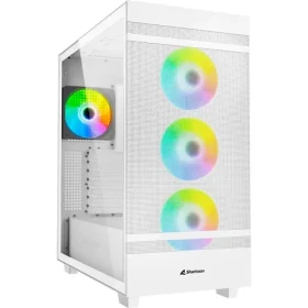Sharkoon Rebel C50 RGB bílá / ATX / 2x USB 3.2 / 1x USB-C / 4x 120mm / bez zdroje / průhledná bočnice (4044951038251)