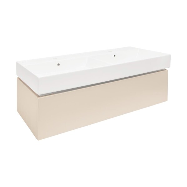 Koupelnová skříňka s umyvadlem SAT Feel 120x30x46 cm pískově béžová mat SATFEEL120BEU2 SATFEEL120BEU2