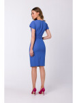 Pouzdrové šaty s páskem S336 modré - Stylove M