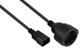 Kabelmeister Napájecí kabel IEC C14 - Schuko zásuvka 0,5 m černá / Napájecí kabel / H05VV-F / 10 A / 250 V (SK1402-S005)