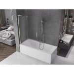 MEXEN/S - Velar L dvoukřídlá posuvná vanová zástěna 110 x 150, dekor, nikl kartáčovaný 896-110-003-31-97