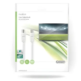 Nedis koaxiální kabel IEC-IEC 25m bílá / Koaxiální kabel / 75 Ohm / Dvojité stínění / Poniklované konektory (CSGP40000WT250)