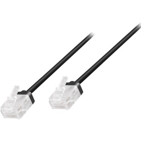 LogiLink CQ3103U RJ45 síťové kabely, propojovací kabely CAT 6A U/UTP 15.00 m černá extrémně tenký , flexibilní provedení, samozhášecí, bez halogenů 1 ks