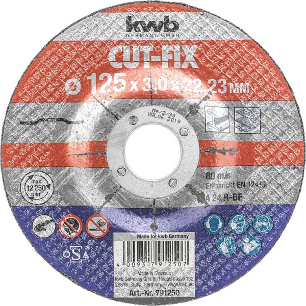 Kwb 791250 řezný kotouč rovný 125 mm 1 ks kov
