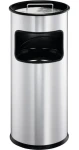 Durable Odpadkový koš s popelníkem kulatý stříbrná / Odpadkový koš / kov / 17 l / O26 cm (333023)