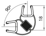 SanSwiss CADURA, TOP-LINE S, TOP-LINE Svislé magnetické těsnění 90° pro 6 mm sklo, pár 42352.KD.2000