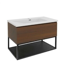 Koupelnová skříňka s umyvadlem SAT B-Way 80x30x45 cm ořech mat BWAY80NUTFU3WMA BWAY80NUTFU3WMA