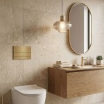 REA - Podomítkový Instalační Set Slim 024N pro WC s Tlačítkem T Brush Gold KPL-E1055