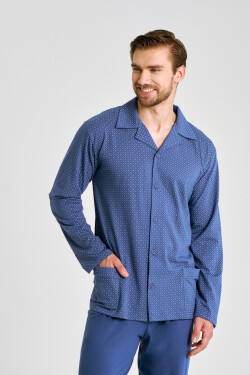 3484 PÁNSKÉ PYŽAMO S DLOUHÝM ZIPEM DEREK 3XL-4XL JEANS 3XL