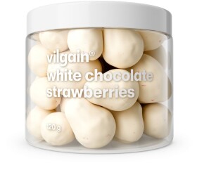 Vilgain Lyofilizované jahody v čokoládě – 3× bílá čokoláda 120 g