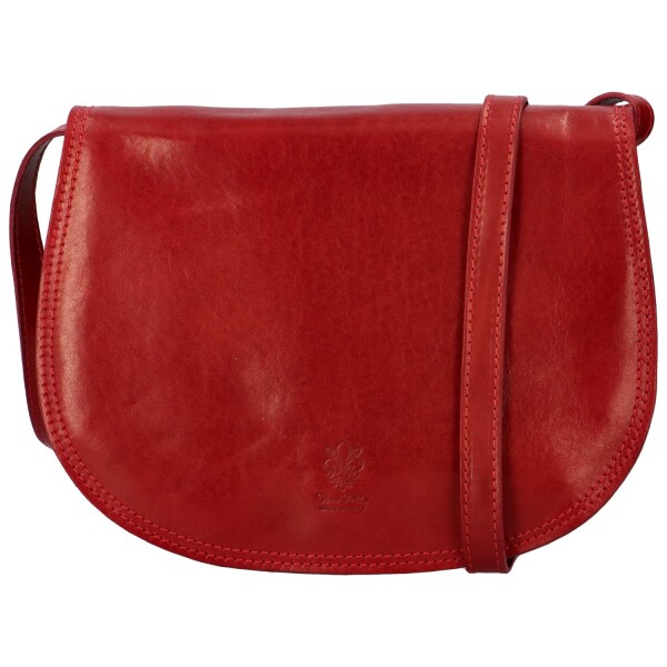 Prostorná dámská kožená crossbody taška Melinda, červená