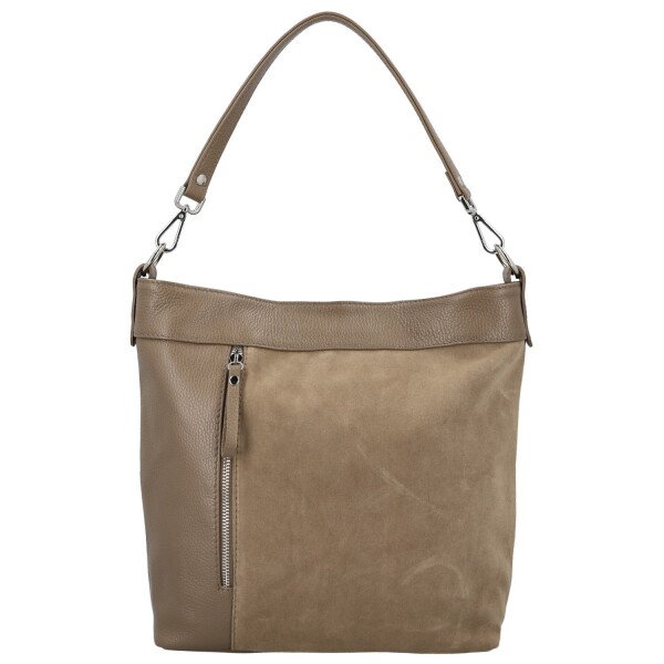 Trendy dámská kožená kabelka na rameno Alyssa, taupe