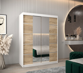 Šatní skříň Abi V4 Barva korpusu: Bílá, Rozměry: 150 cm, Dveře: Dub sonoma