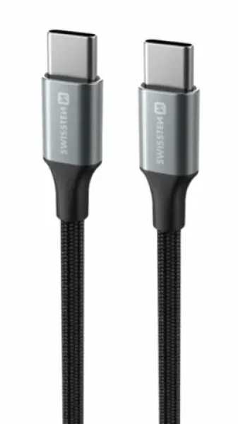 SWISSTEN TEXTILE II datový kabel USB-C - USB-C 1.5m černá (71528203)