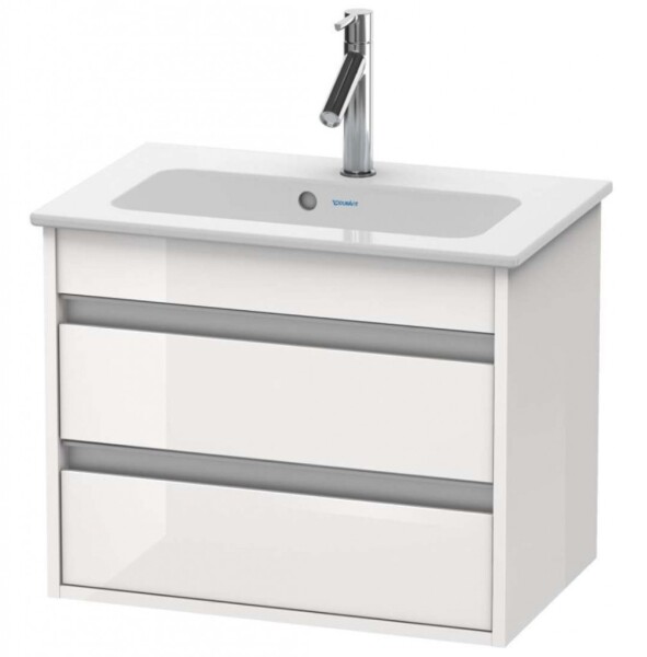 DURAVIT - Ketho Umyvadlová skříňka Compact 48x60x39 cm, 2 zásuvky, lesklá bílá KT645202222